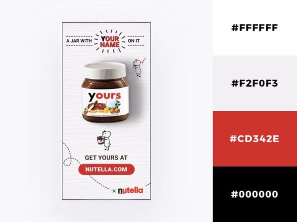 Nutella ad with red buttin