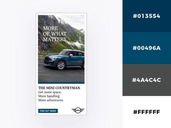 blue color palette Mini auto banner