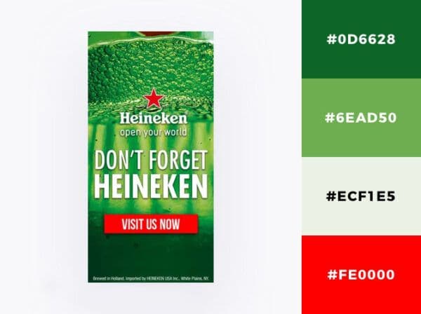 green color Heineken display ad