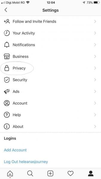 how to link instagram to facebook step 2