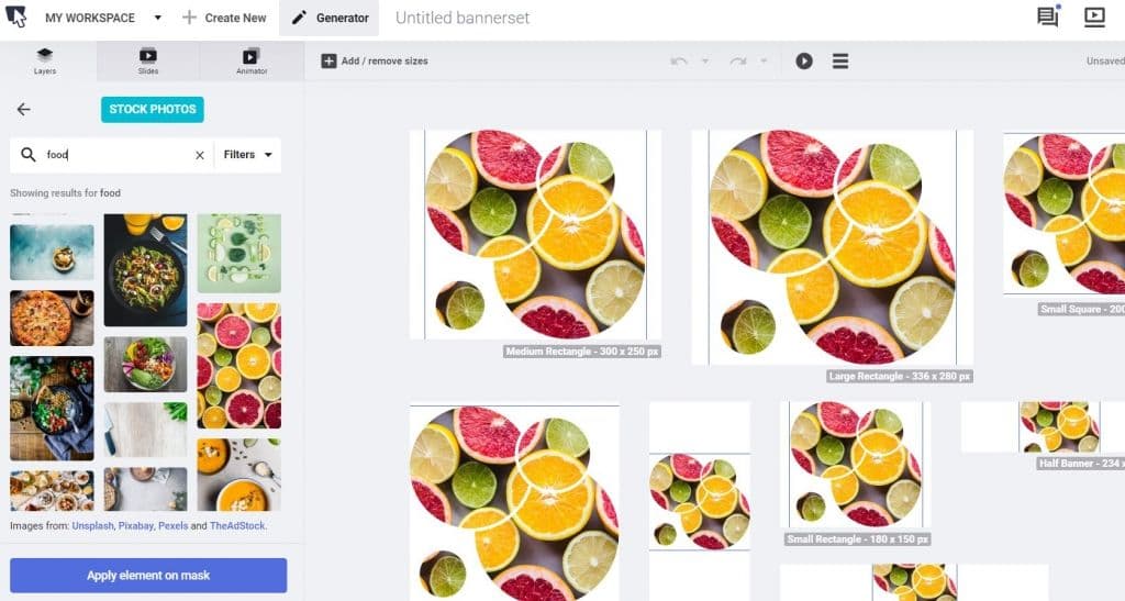 apply element on mask