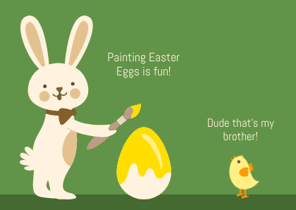 Funny Easter Egg Painting Brother Card