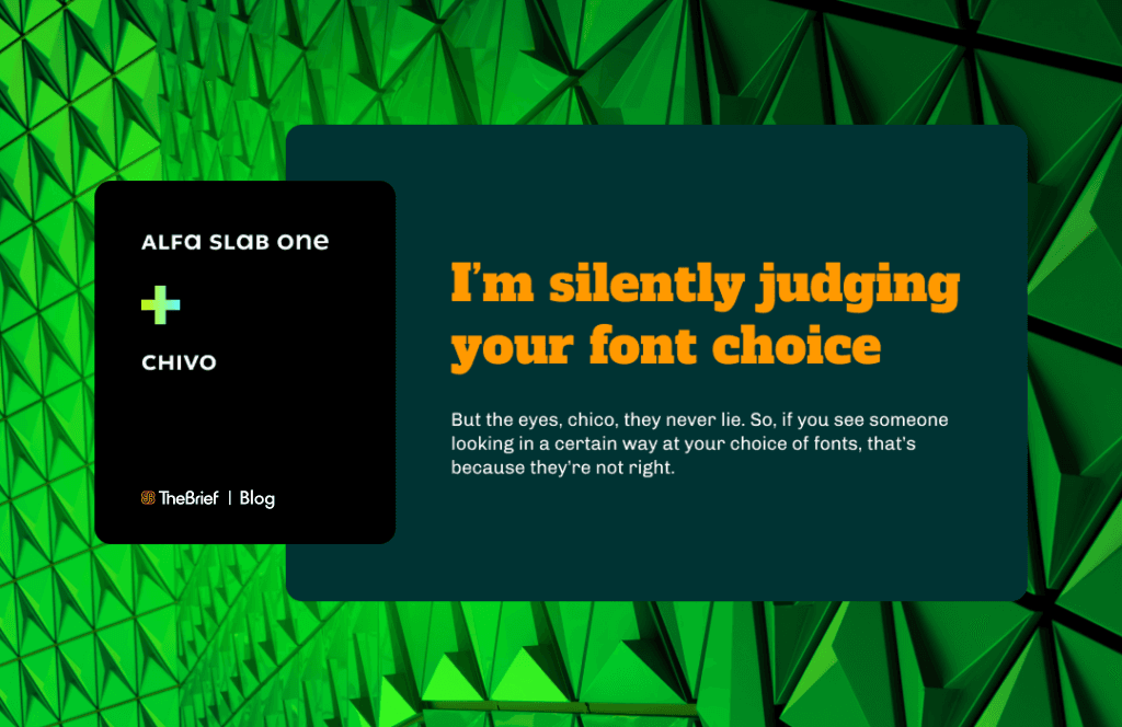 Alfa Slab One Chivo font combination