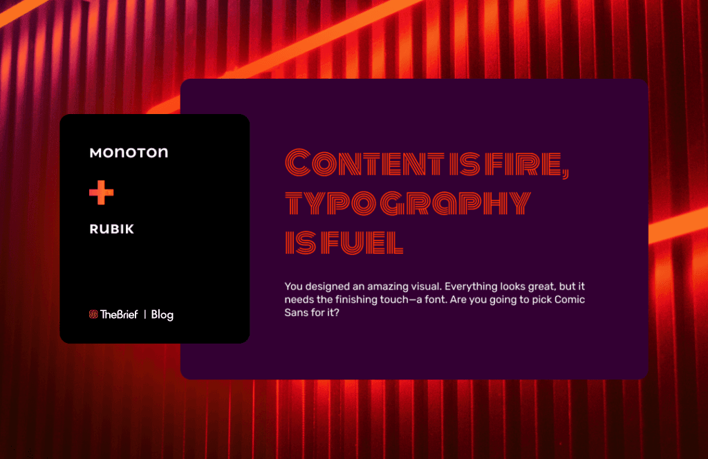 Monoton Rubik font pairing