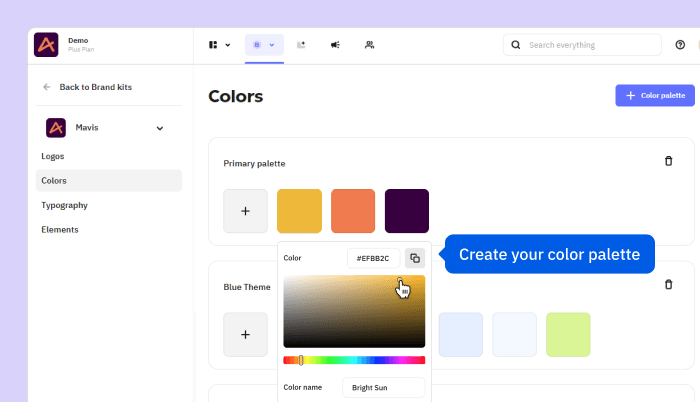 The fourth step to creating a brand kit in The Brief.