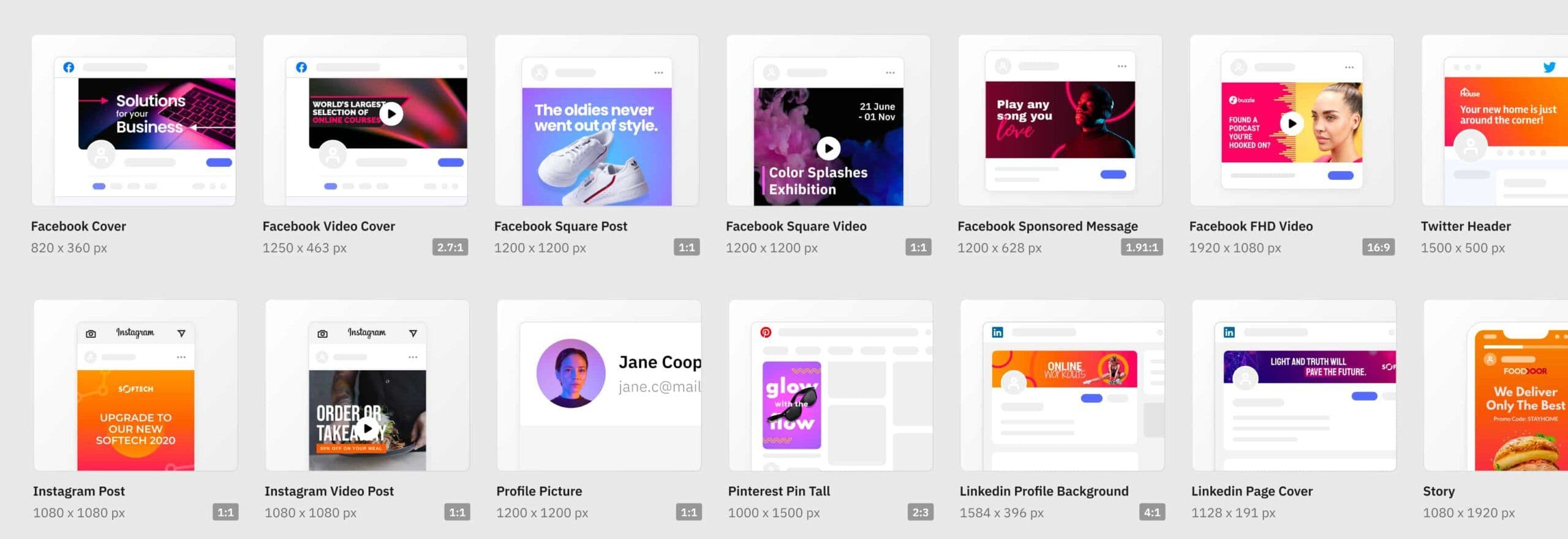 thebrief design preset sizes