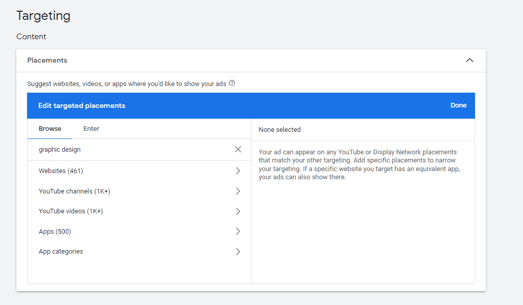 ad placements in the Google Display Network