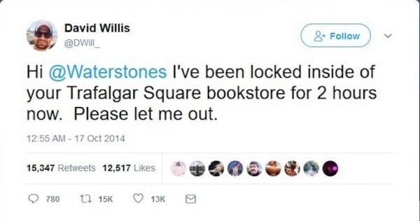 Twitter message example