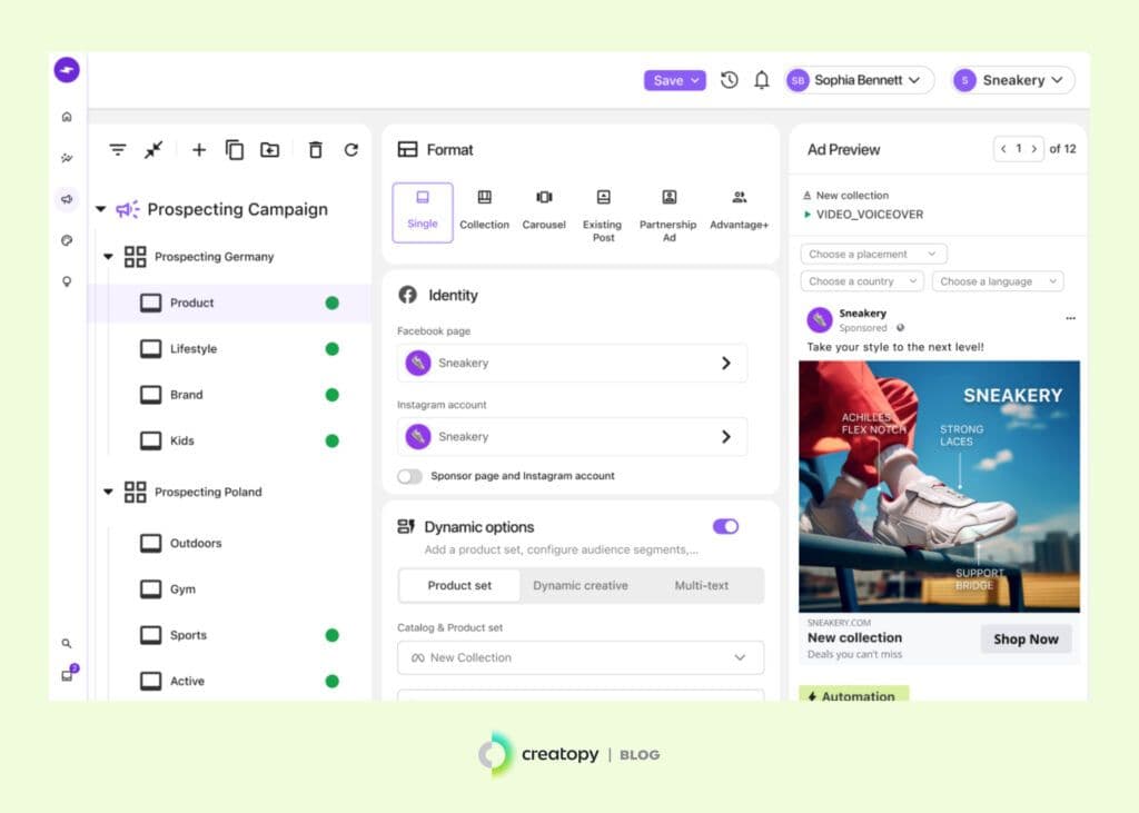 a screenshot of smartly.io's creative automation tool