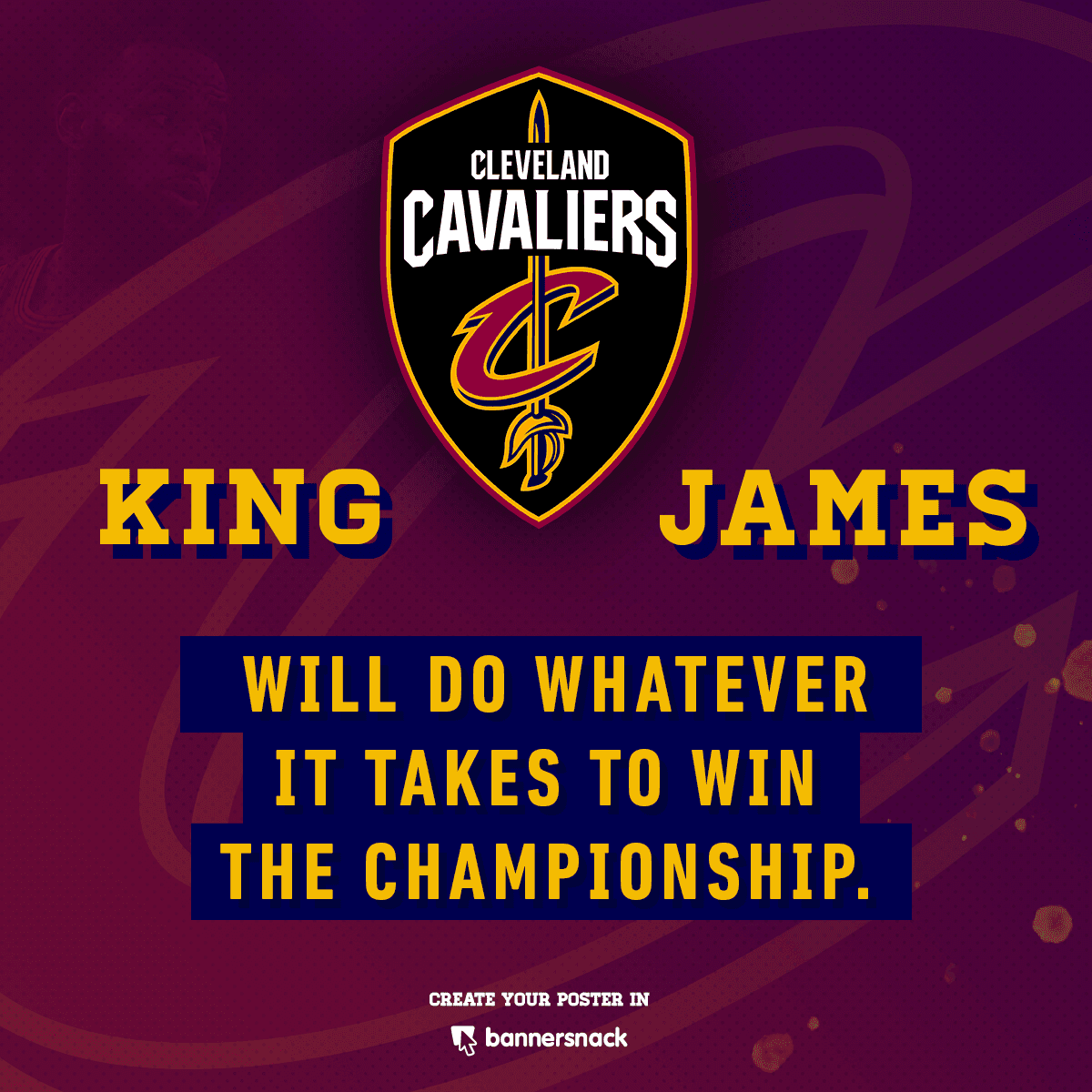 create a free poster to support your favorite team in the NBS finals 2018