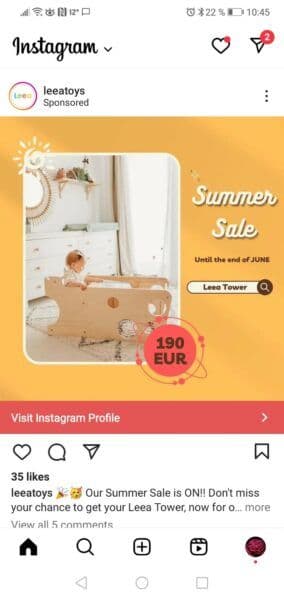 Instagram ads examples by format
