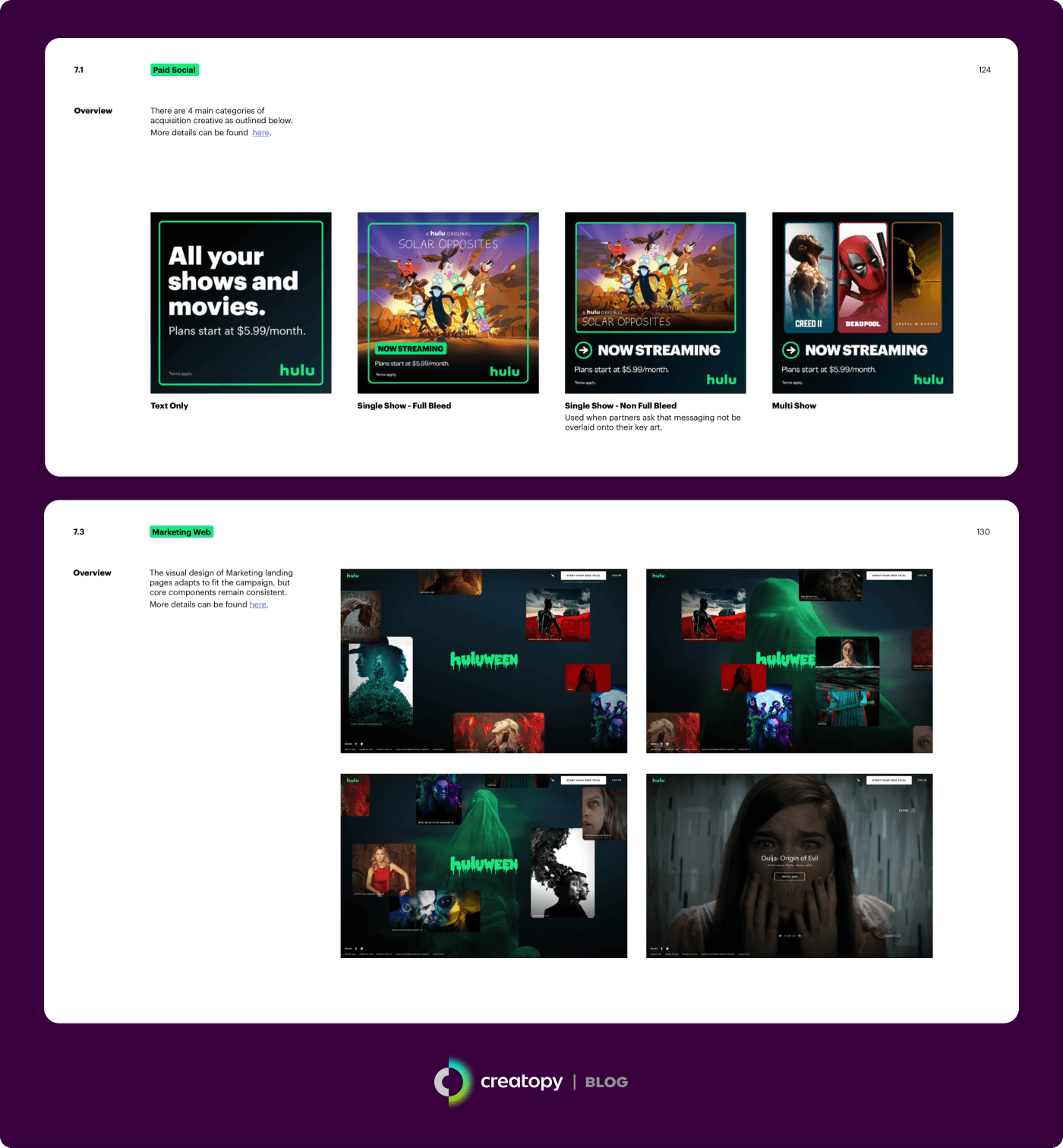 Hulu's campaign template examples