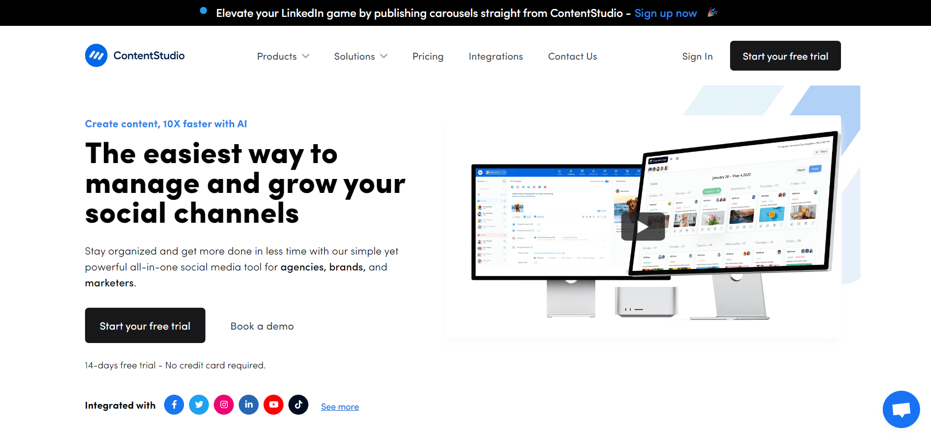 content studio AI social media tools