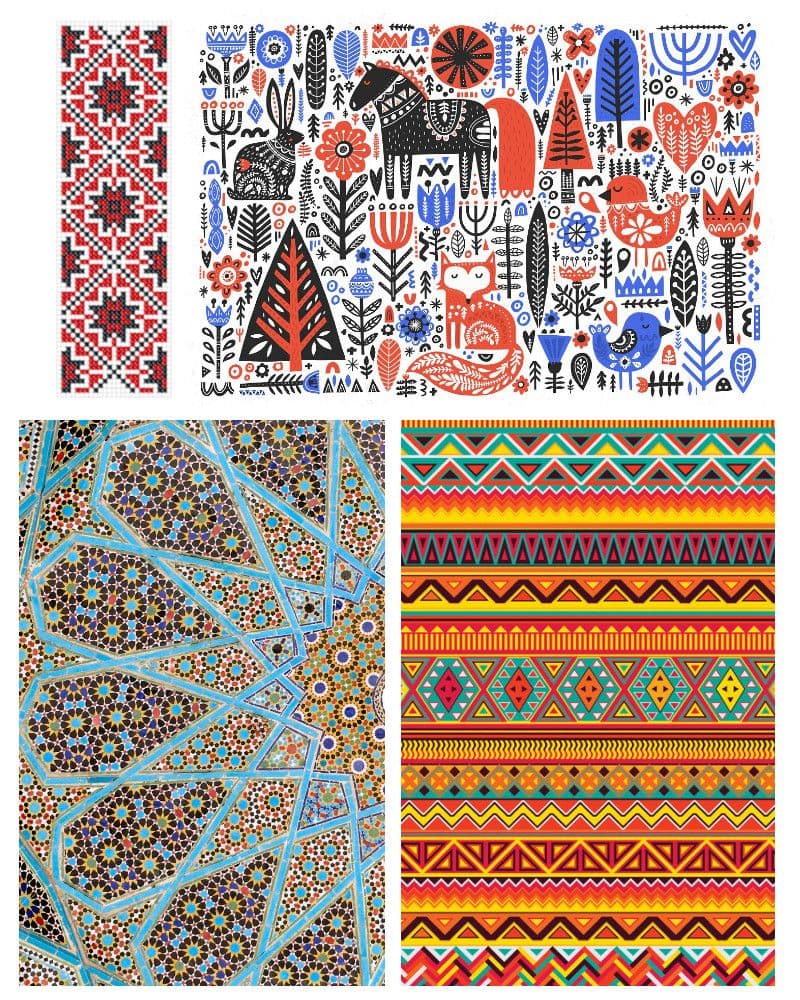 graphic design patterns - traditional patterns