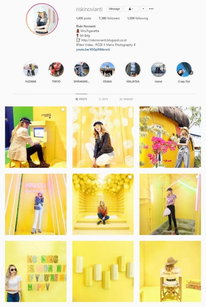 instagram feed ideas yellow theme