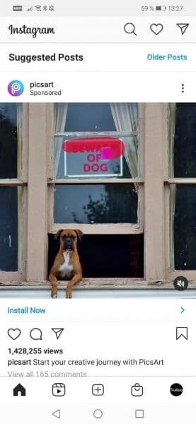 Pixart Instagram video ad