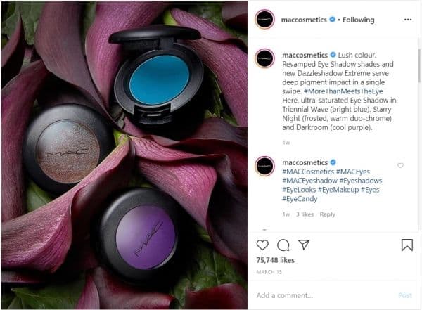 MAC Cosmetics Instagram Post Example