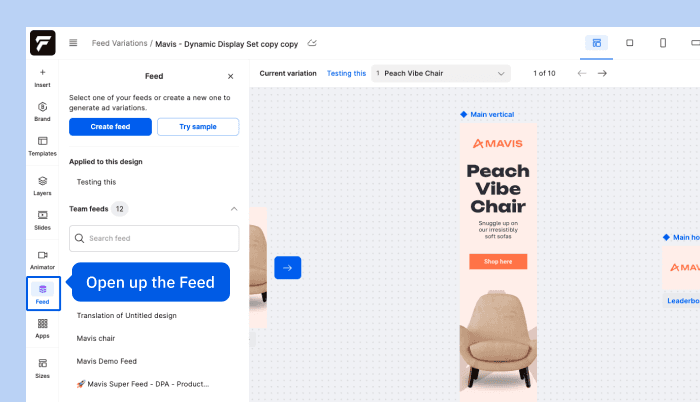 Create ad variations with a CSV file