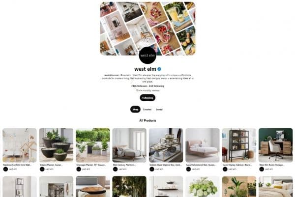 west elm pinterest feed