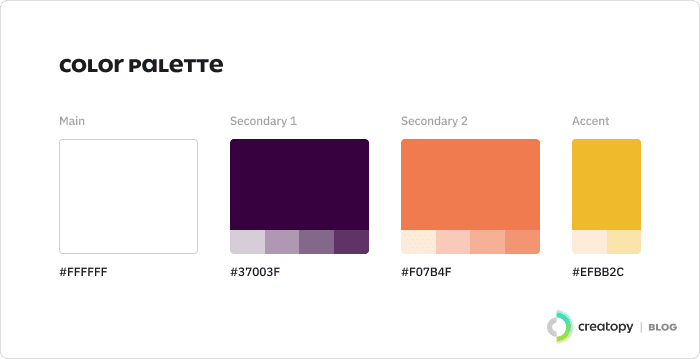 Brand kit color palette.