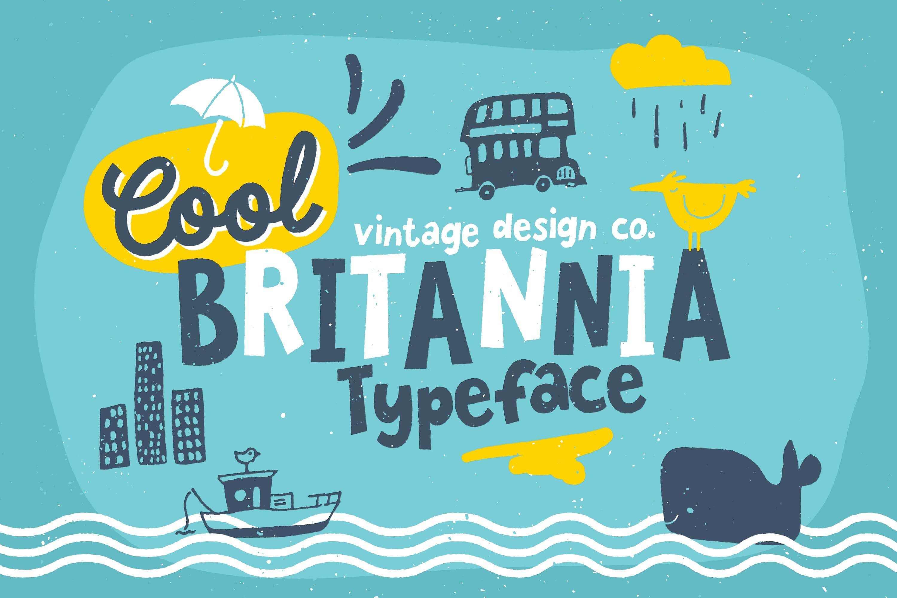 Cool Britannia - children's playful hand written typography font