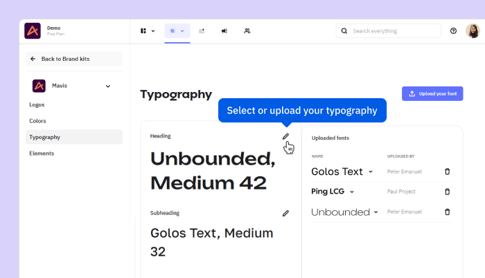 The fifth step to creating a brand kit in The Brief.