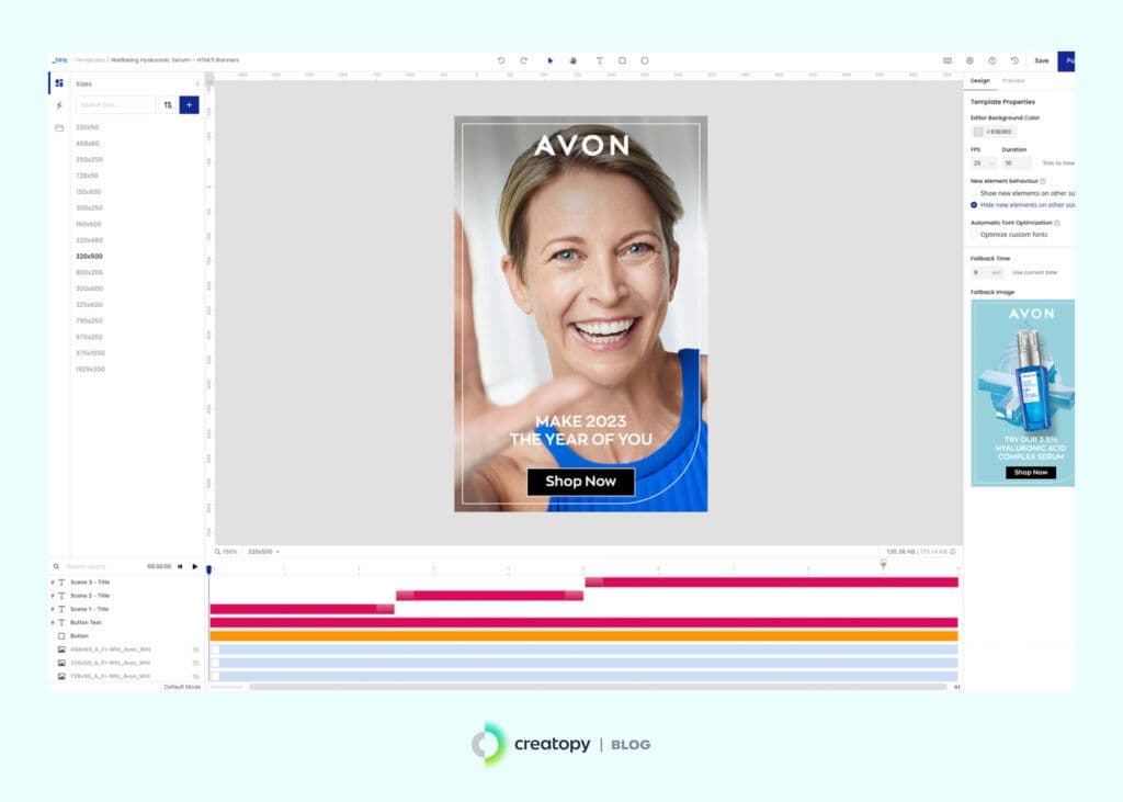 a screenshot of storyteq's creative automation tool