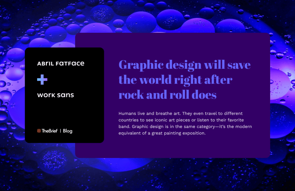 Abril Fatface Work Sans font pairing