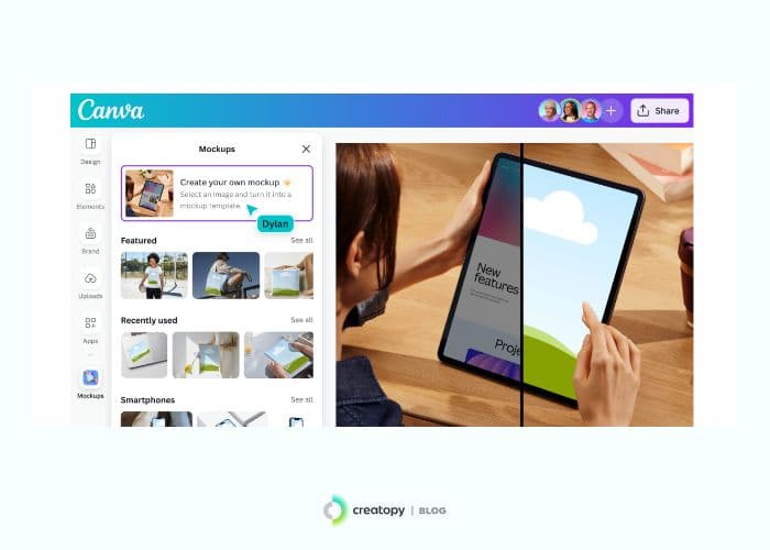 Screenshot of Canva’s design template tool featuring its editing interface.