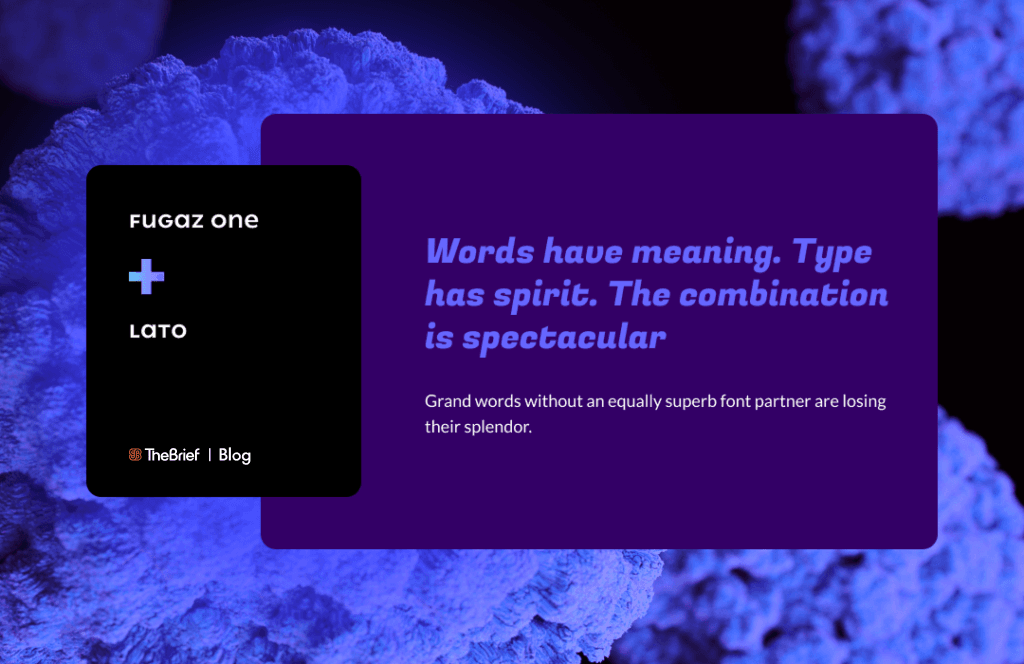 Fugaz One Lato font combination
