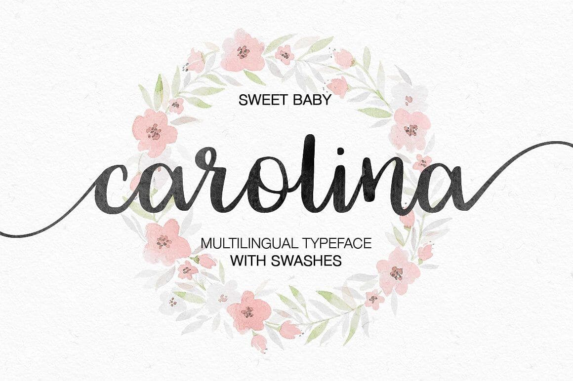 Carolina - lovely romantic hand lettering font