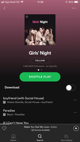 girls night spotify cover photo
